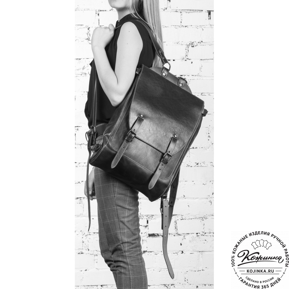 Кожаный рюкзак "Рафаэль""Ведьмак" (черный)